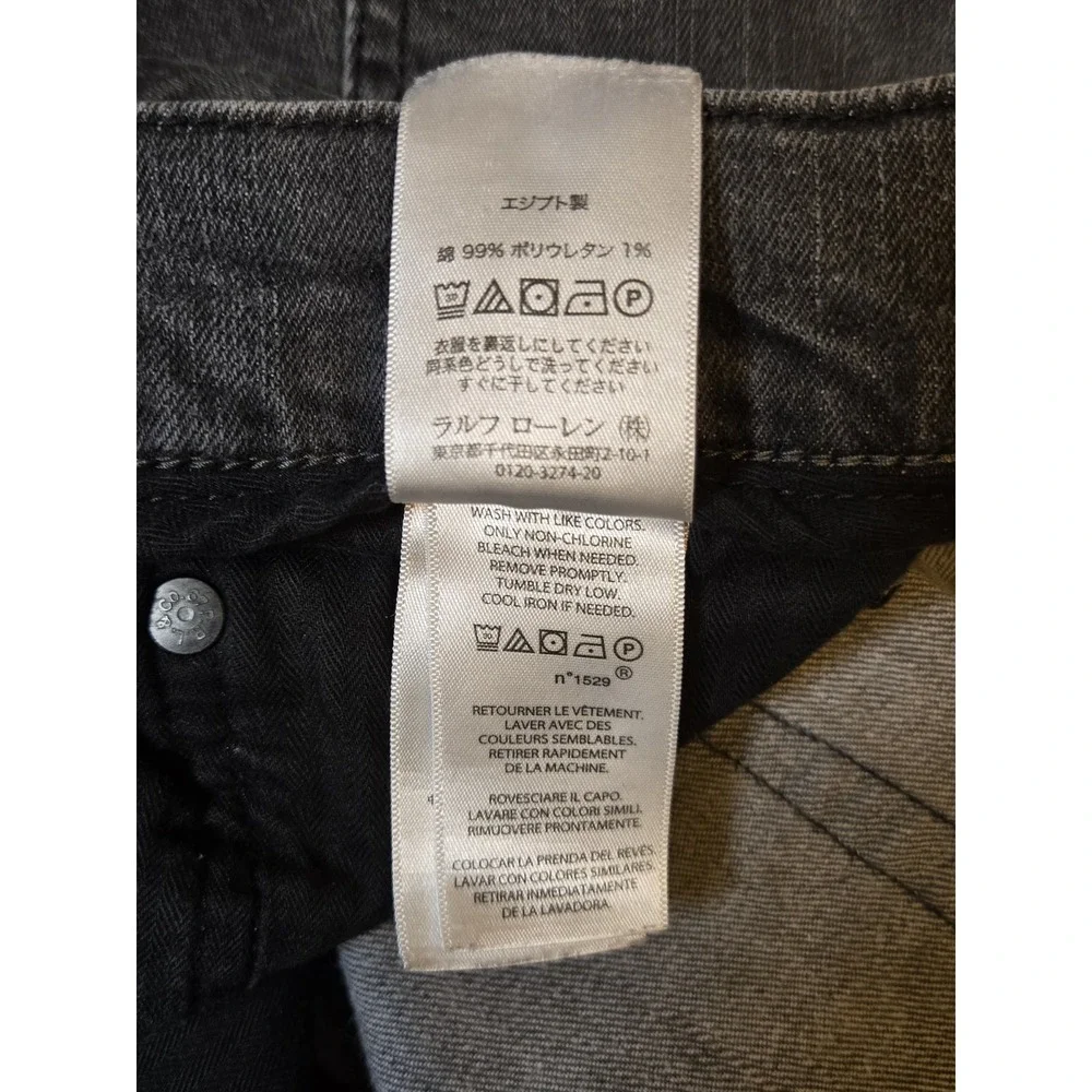 Polo Ralph Lauren Mens Straight‎ Jeans 36X34 (36×29) Faded Black